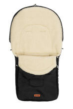 Sensillo Classic Romper Bag Art.823 Black/Wool Bērnu ziemas ratu guļammaiss ar aitas vilnas oderi