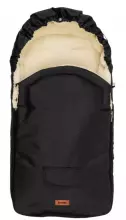 Sensillo Classic Romper Bag Art.823 Black/Wool Bērnu ziemas ratu guļammaiss ar aitas vilnas oderi