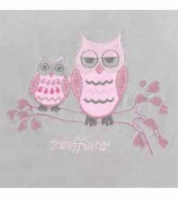 Lorita set Blanket and pillow  grey-pink OWL