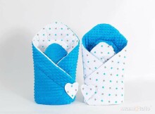 Mamo Tato Teddy Bears 2 Col. Blue  Хлопковый конвертик одеялко для выписки (для новорождённого) 80х80 см