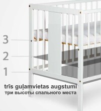 „Drewex Cuba II“ 3504 str. Medinė vaikų medinė lova 120x60cm