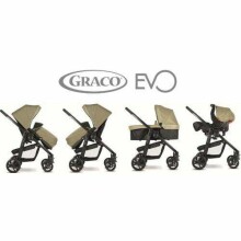 Graco Evo Khaki 3-in-1 Travel System Package Art. 91546 Universal stroller 3 in 1