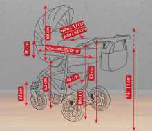 „Camarelo Sevilla Art.XSE-8“ universalus vaikų kombinuotas išskirtinis vežimėlis