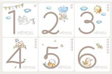 La bebe™ 12 Baby Monthly Cards Art. 37776, Perfect Gift for Newborn Photo Sessions