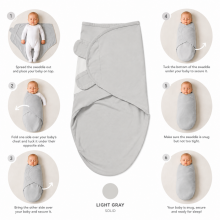 Summer Infant Art.40181 Swaddle Me Gray/White Dot Cotton swaddle for comfortable sleep; suitable for swaddling babies weighing 3.2 kg to 6.4 kg.