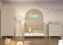 La Bebe™ Bedding Wood Set Tomi Art.43657 White Komplekts bērnu gultiņa+kumode