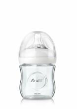 Philips Avent Natural  Art.SCF671/17 Stikla barošanas pudelīte  ar lēnas plūsmas knupīti, 0+mēn,120ml