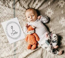 La bebe™ Baby Month Cards Art.44306 Kartītes zīdaiņu fotografēšanai pa mēnešiem līdz gadam +apsveikumu kartiņa