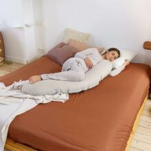 Doomoo Buddy nursing pillow, Tetra Jersey Sand
