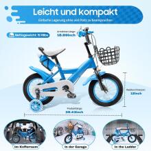 Kids Bike Wheels Collas 12' Blue Art.46663 Children's two-wheeled bicycle with additional wheels