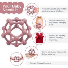 Baby Silicone Teether Sensory Grab Art.47009   Silikona zobu graužamrotaļlieta zīdaiņiem – sensorā bumba zobu graušanai, 8,5 x 10 cm