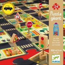 DJECO Art.DJ07161 Wooden Puzzles Attīstošā puzle - Pilsētas satiksme