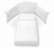 Erbesi Dolce White Art.49380 Bērnu gultas veļas komplekts 3-daļīgs
