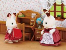 Sylvanian Chocolate Rabbit Sister Freya Desk Set Art. 5016