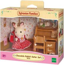 Sylvanian Chocolate Rabbit Sister Freya Desk Set Art. 5016