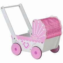 Eko žaislų lėlių vežimėlis Art.TT003 Mediniai vežimėliai lėlėms