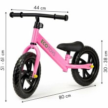 „Eco Toys Balance Bike Art.JM-001 Pink“ motoroleris vaikams su metaliniu rėmu
