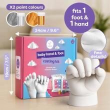 3D Plaster Cast Handprint with Gold Colour  Art.55570 plate with 3D memory prints