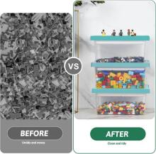 Storage Box for Lego Bricks Art.61632 Creative storage box with built-in stand, 3 pcs.
