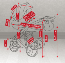 „Camarelo Pireus Art.PR-4“ universalus vaikiškas kombinuotas išskirtinis vežimėlis