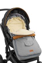 Sensillo Classic Romper Bag Art.824 Light Grey /Wool Bērnu ziemas ratu guļammaiss ar aitas vilnas oderi