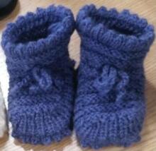La Bebe™ Lambswool Hand Made Booties Art.66031 Blue Baby booties