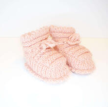 La Bebe™ Lambswool Hand Made Booties Art.66032 Rose Baby booties
