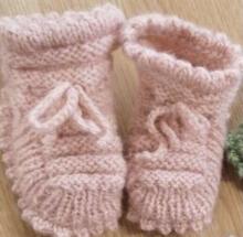 La Bebe™ Lambswool Hand Made Booties Art.66032 Rose Baby booties