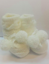 La bebe™ Hand Made Booties Art.66431 Ecru Baby socks
