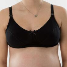 La Bebe™ Lingerie Basic Bio Cotton Art.67354 Black Nursing bra with Drop-Down Cups and Adjustable Straps