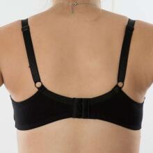 La Bebe™ Lingerie Basic Bio Cotton Art.67354 Black Nursing bra with Drop-Down Cups and Adjustable Straps
