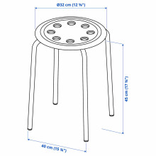 Ikea Marius taburete 101.356.59 40x45 cm melnā krāsā