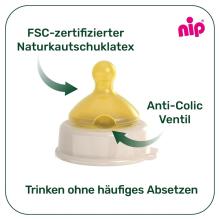 Nuk/Nip First Choice Art.70311 latex anti-colic teat, 6+m, small feed hole, 1 pcs