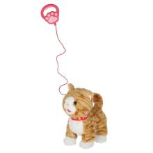 Interactive Cat Art.7048 Interactive cat on leash movement sound beige
