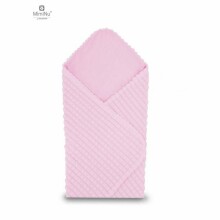 MimiNu Minky Kvadraciki Pink baby blanket 75x100cm