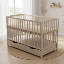 Elf Bed Arco Drawer Art.73281 White Детская деревянная кроватка с выдвижным ящиком 120x60см