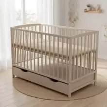 Elf Bed Arco Drawer Art.73281 White Детская деревянная кроватка с выдвижным ящиком 120x60см