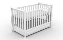 Elf Bed Gardenia Drawer  Art.74249 White  bērnu gulta ar atvilktni  120x60cm