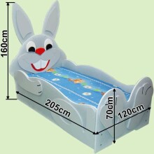 Plastiko Rabbit Art.74267 Ergonomiška vaikų lova su čiužiniu 200x90 cm