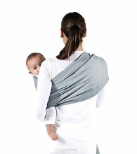 La bebe™ Nursing Sling Cotton Art.7500 Light Grey Слинг - платок с кольцами (для детей до 36 месяцев) + ПОДАРОК (минирюкзачек) (25x30cm)