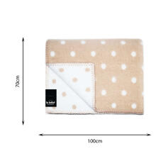 La bebe™ Lambswool 70х100 Art.76387 Beige dots Baby blanket (New Zealand wool), 70х100 cm