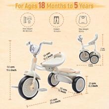 UBRAVOO Baby Tricycle Art.76891  Kids tricycle, folding toddler tricycle with pedals