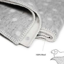 La bebe™ Lambswool 100x140 Art.77005 Grey dots Baby blanket Dots (New Zealand wool),100x140 cm