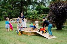 Folkland Art.77200 Sandbox with cover made of natural pine wood 120cmx120cmx20cm
