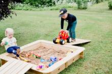 Folkland Art.77200 Sandbox with cover made of natural pine wood 120cmx120cmx20cm