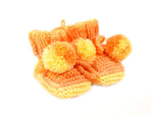La bebe™ Hand Made Booties Art.78927 Yellow Latvia Baby socks