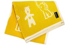 Cotton Eco blanket Art.0769 Yellow  Cotton Chenille 140x90cm