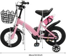 Kids Bike Wheels Collas 12' Pink Art.8059 Children's two-wheeled bicycle with additional wheels