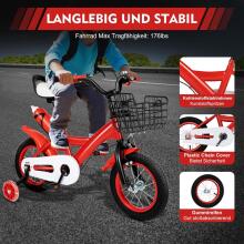 Kids Bike Wheels Collas 12' Red  Art.8063 Children's two-wheeled bicycle with additional wheels