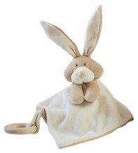 Wooly Organic Bunny Art.00205 Augstākas kvalitātes - Eko kokvilnas Miega lupatiņa аr grabuli - zaķēns, (100% dabisks)